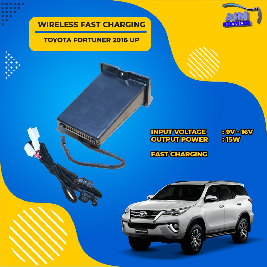 Wireless Fast Charging Toyota Fortuner 2016 UP