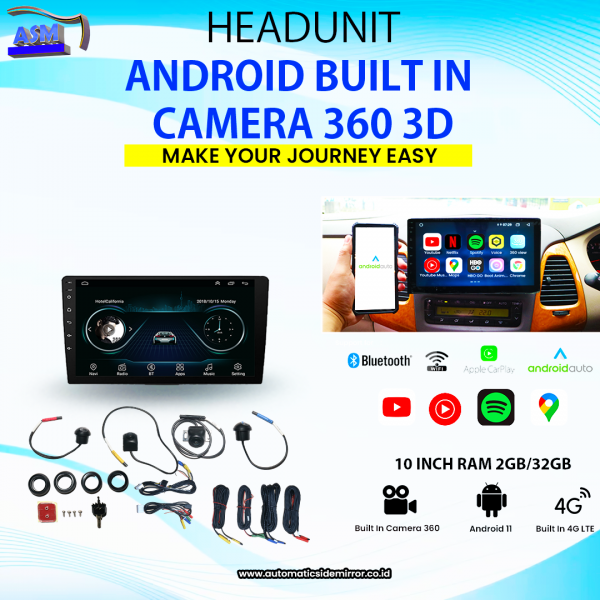 Android Head Unit 10 Inch Camera 360