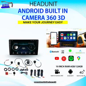 Head unit Android 2/32 GB 9 Inch Camera 360, pemasangan mudah dan aman untuk mobil anda, buat mobil anda menjadi lebih menarik dan banyak fitur.
