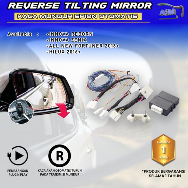 Reverse Tilting Mirror Kaca Spion Mundur Innova Zenix Hilux Fortuner ...