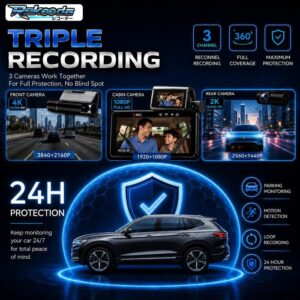Dashcam Rekooda 3 kamera