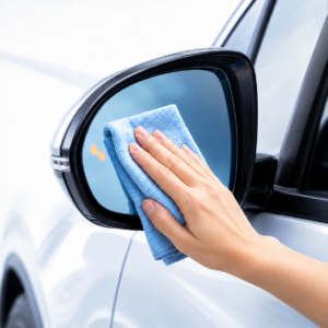 Lap kaca spion dengan lap microfiber