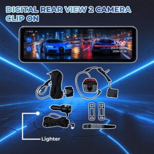Kelengkapan Dashcam Rekooda DVR Kaca Spion Tengah
